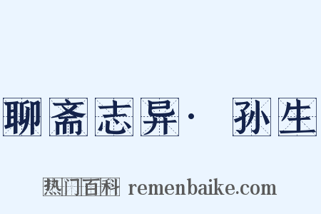 聊斋志异·孙生是什么意思的图片